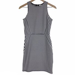 MONTEAU Dress Mini Stripe Sleeveless BodyCon Textured Ribbed Fitted Size Small